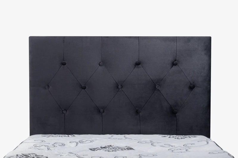 sue-e furniture Headboards Fenland Headboard Black Velvet Single Size Fenland Headboard Black Velvet Single Size