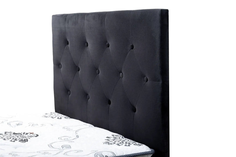 sue-e furniture Headboards Fenland Headboard Black Velvet King Single Size Fenland Headboard Black Velvet King Single Size