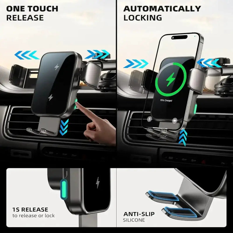 Habicare 9eight5 15W Wireless Car Charger Phone Holder 15W Wireless Car Charger Phone Holder