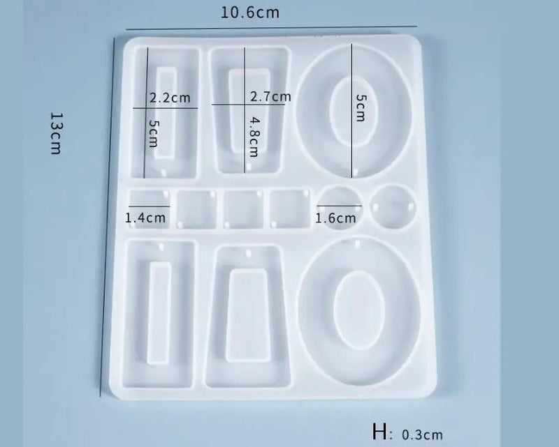 DIY Silicone Resin Moulds Earrings Pendant Epoxy Casting Moulds - 16