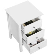 Yaheetech End Table Side Table Nightstand with 3 drawers End Table Side Table Nightstand with 3 drawers