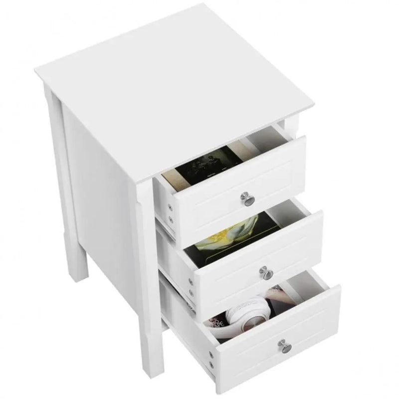 Yaheetech End Table Side Table Nightstand with 3 drawers End Table Side Table Nightstand with 3 drawers