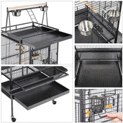 Yaheetech H68.5'' Play Top Parrot Cage Metal Rolling Bird Cage H68.5'' Play Top Parrot Cage Metal Rolling Bird Cage