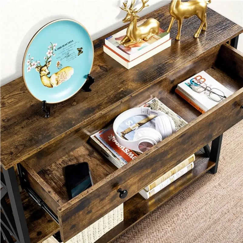 Yaheetech 2-Tier X-Design Console Table Hall Table 2-Tier X-Design Console Table Hall Table
