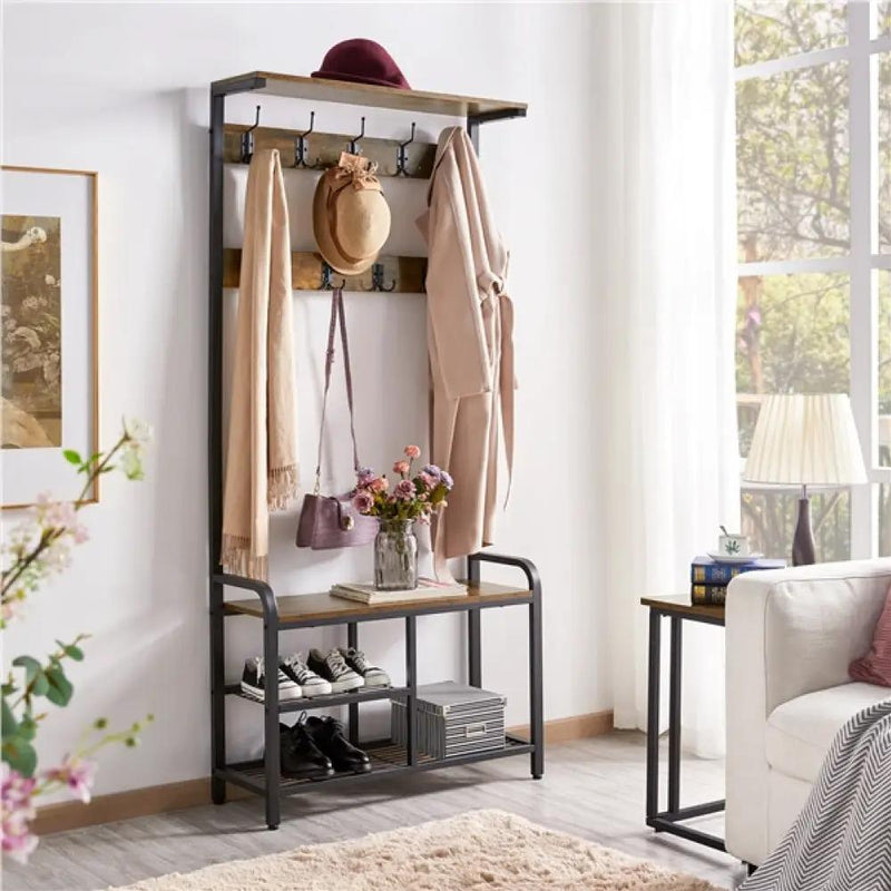 72” H Multifunctional Hall Tree with Bench &amp; Shoe Storage – view 8