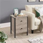 Yaheetech Metal-Framed Side Table with 2 Drawers Metal-Framed Side Table with 2 Drawers