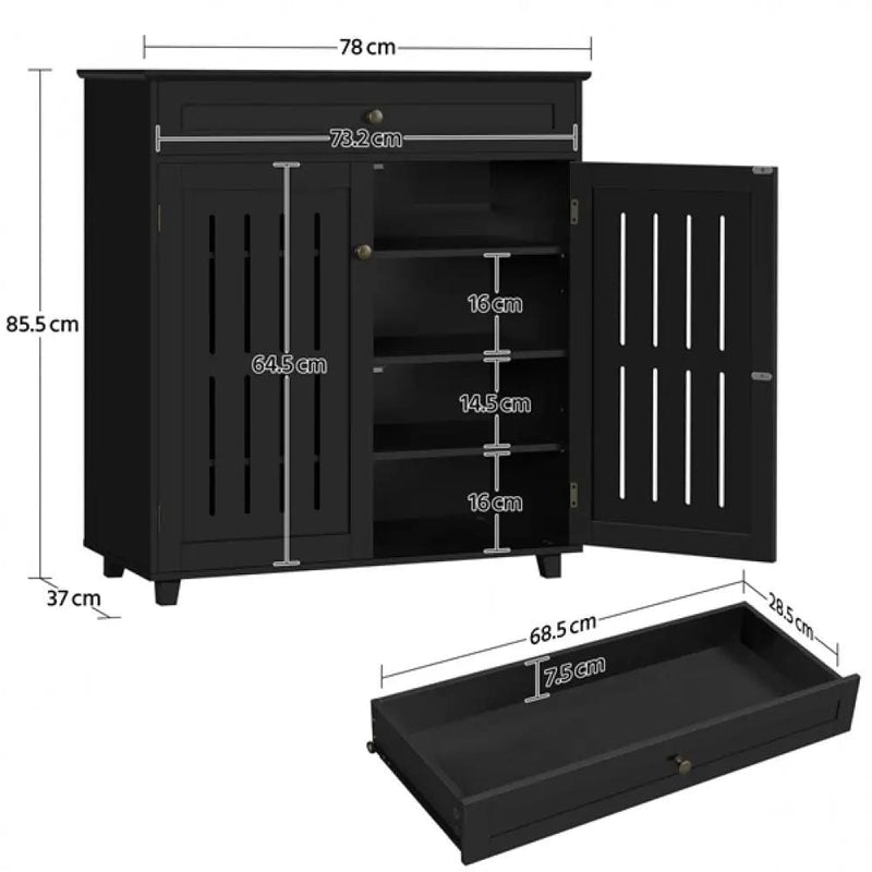 Yaheetech 4 Tier Shoe Storage Cabinet Shoe Rack 4 Tier Shoe Storage Cabinet Shoe Rack