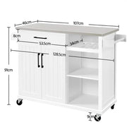 Kitchen Trolley Kitchen Island Cart with Stainless Steel Top & Storage – view 8