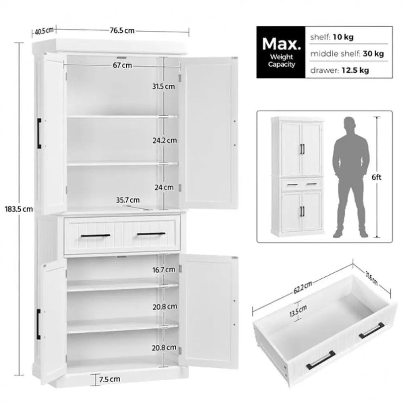 Yaheetech Tall Pantry Cupboard Kitchen Pantry Cabinet Freestanding Storage Cabinet Tall Pantry Cupboard Kitchen Pantry Cabinet Freestanding Storage Cabinet