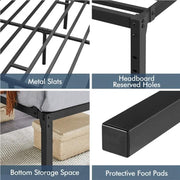 Yaheetech Double Metal Bed Frame with Heavy Duty Steel Slat Support Double Metal Bed Frame with Heavy Duty Steel Slat Support