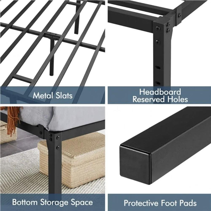 Yaheetech Double Metal Bed Frame with Heavy Duty Steel Slat Support Double Metal Bed Frame with Heavy Duty Steel Slat Support
