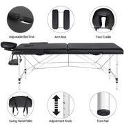 Yaheetech Portable 2 Fold Aluminum Massage Bed Portable 2 Fold Aluminum Massage Bed