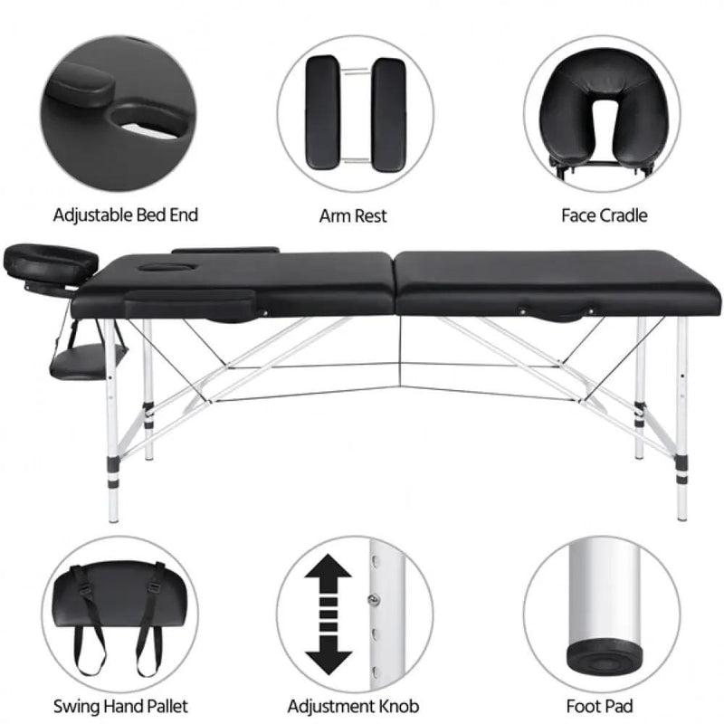 Yaheetech Portable 2 Fold Aluminum Massage Bed Portable 2 Fold Aluminum Massage Bed