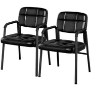 Yaheetech 2pcs Office Reception Chairs Faux Leather Guest Chairs 2pcs Office Reception Chairs Faux Leather Guest Chairs