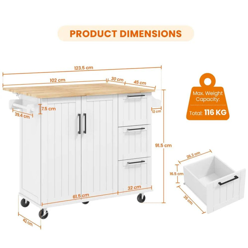 Yaheetech Kitchen Cart Kitchen Trolley Kitchen Cart Kitchen Trolley