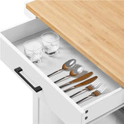 Kitchen Island Cart with Spice Rack Storage Rolling Kitchen Cart – view 8