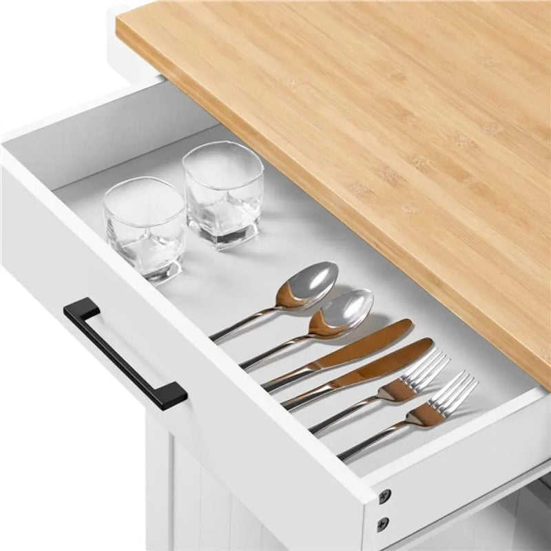 Kitchen Island Cart with Spice Rack Storage Rolling Kitchen Cart – view 8