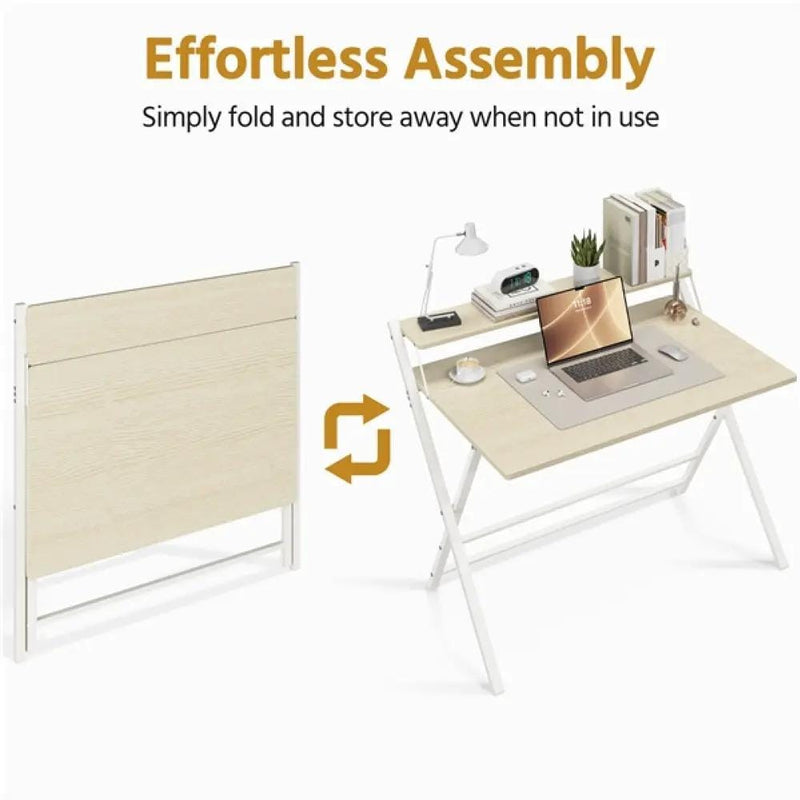 Yaheetech 2-Tier Foldable Computer Desk w/ Monitor Shelf 2-Tier Foldable Computer Desk w/ Monitor Shelf
