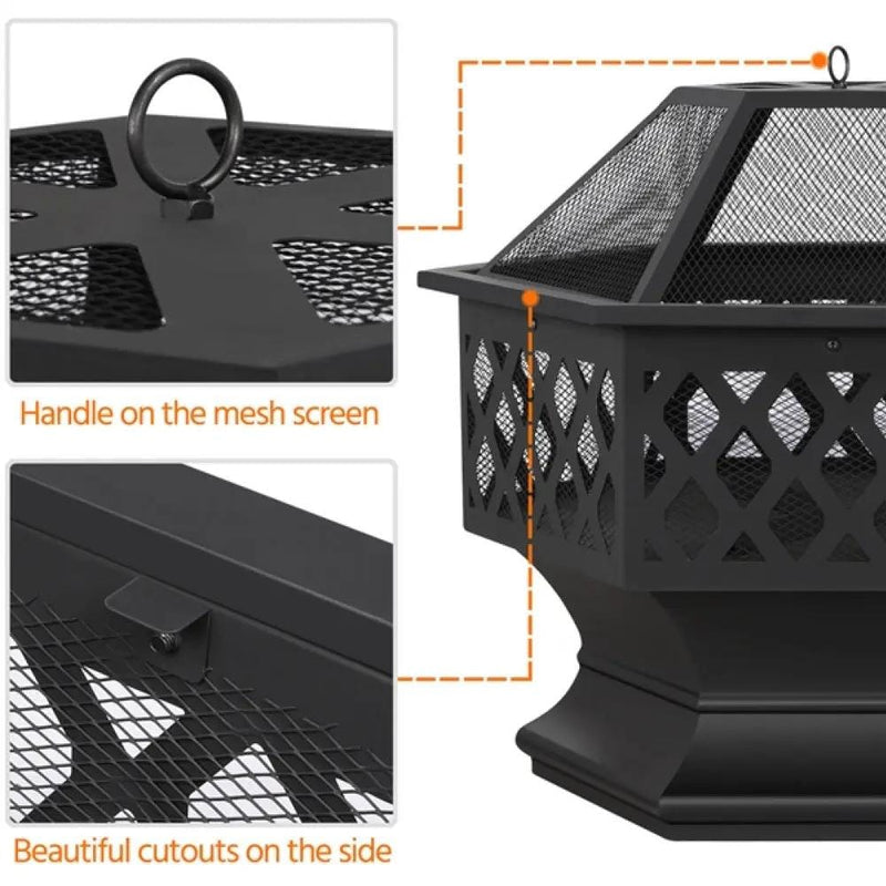 Yaheetech 24in Heavy Duty Fire Pit 24in Heavy Duty Fire Pit