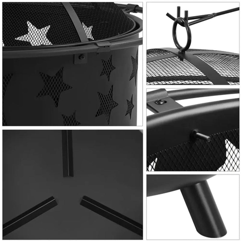 Yaheetech Round Fire Pit Round Fire Pit