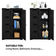 Wooden Bathroom Cabinet 4 Drawers & Cupboard Bathroom Storage Unit – view 8