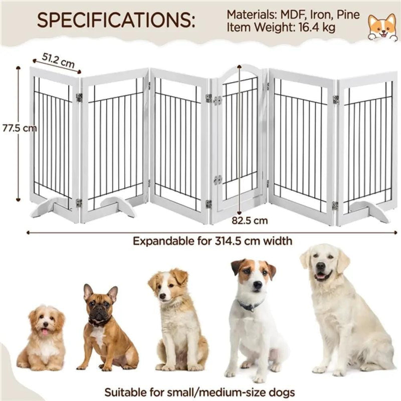 Yaheetech 6-Panel Pet Puppy Safety Fence with 3 Support Feet 6-Panel Pet Puppy Safety Fence with 3 Support Feet