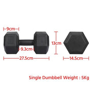 Yaheetech 2x5kg Hex Dumbbells Set 2x5kg Hex Dumbbells Set