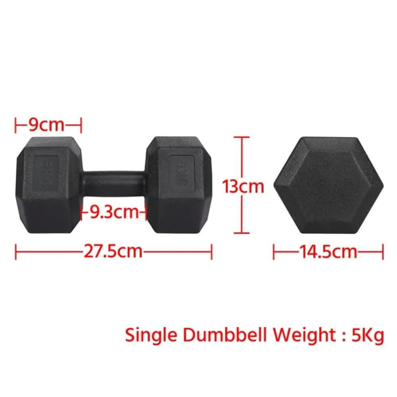 Yaheetech 2x5kg Hex Dumbbells Set 2x5kg Hex Dumbbells Set