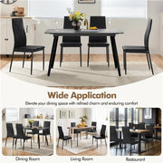 Set of 4 High Back Dining Chairs Upholstered Kitchen Chairs – view 8