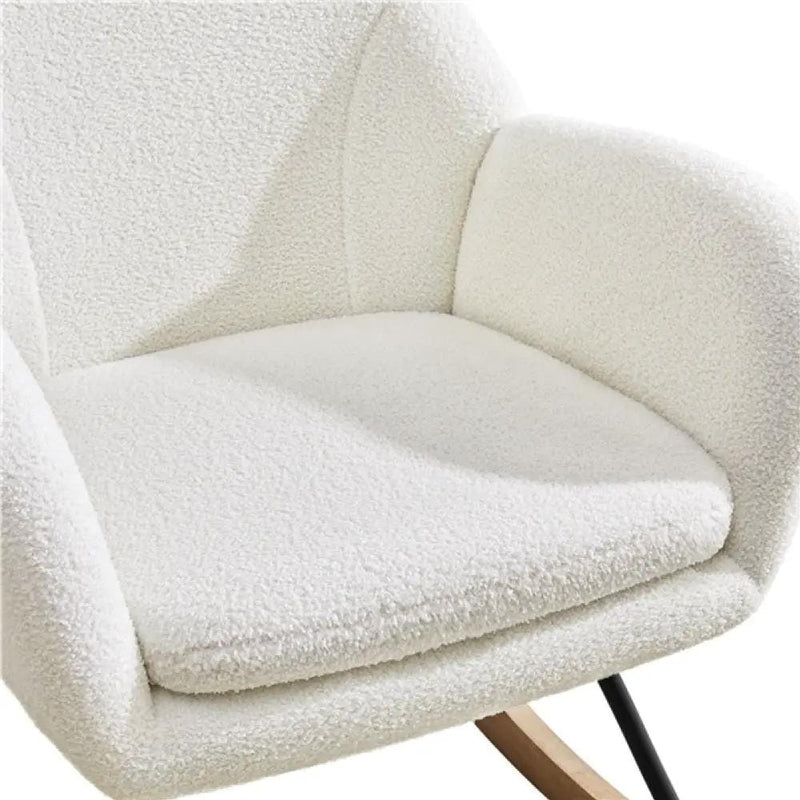 Yaheetech Boucle Upholstered Armchair Rocking Chair Boucle Upholstered Armchair Rocking Chair