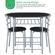 Yaheetech Modern Round Dining Table Set for 2 Chairs + 1 Table Modern Round Dining Table Set for 2 Chairs + 1 Table
