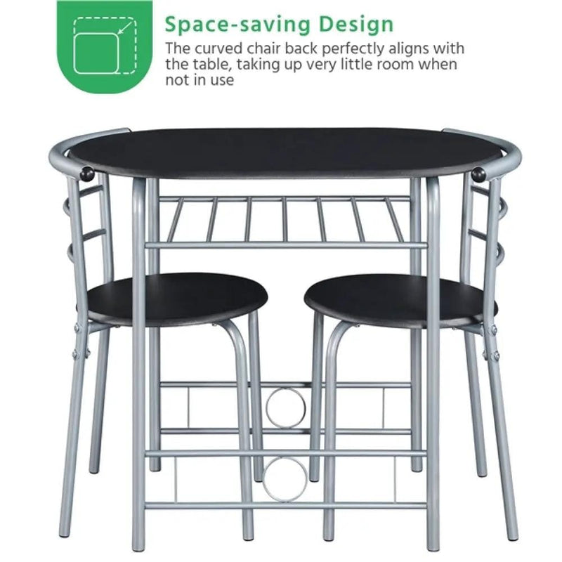 Yaheetech Modern Round Dining Table Set for 2 Chairs + 1 Table Modern Round Dining Table Set for 2 Chairs + 1 Table