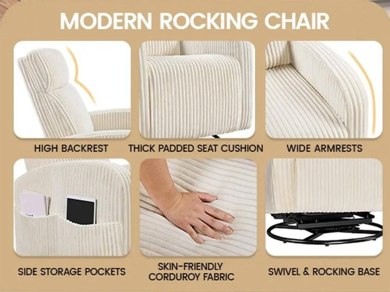 Yaheetech 360-Degree Swiveling Nursing Glider Chair Rocking Chair 360-Degree Swiveling Nursing Glider Chair Rocking Chair