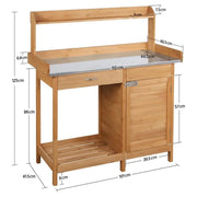 Outdoor Garden Potting Bench Table Work Bench Metal Tabletop – view 8