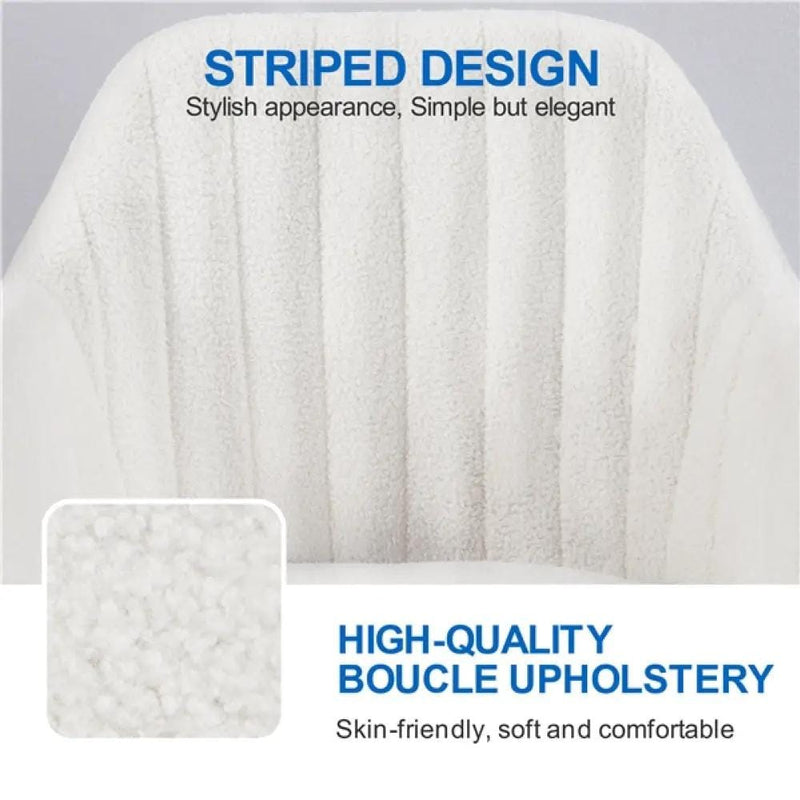 Modern Boucle Desk Chair Computer Chair Computer Chair Ivory – view 8