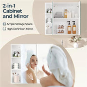 Yaheetech Bathroom Wall Cabinet with Mirror Bathroom Wall Cabinet with Mirror