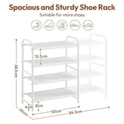 Yaheetech 4 Tier Iron Shoe Rack Organiser 4 Tier Iron Shoe Rack Organiser
