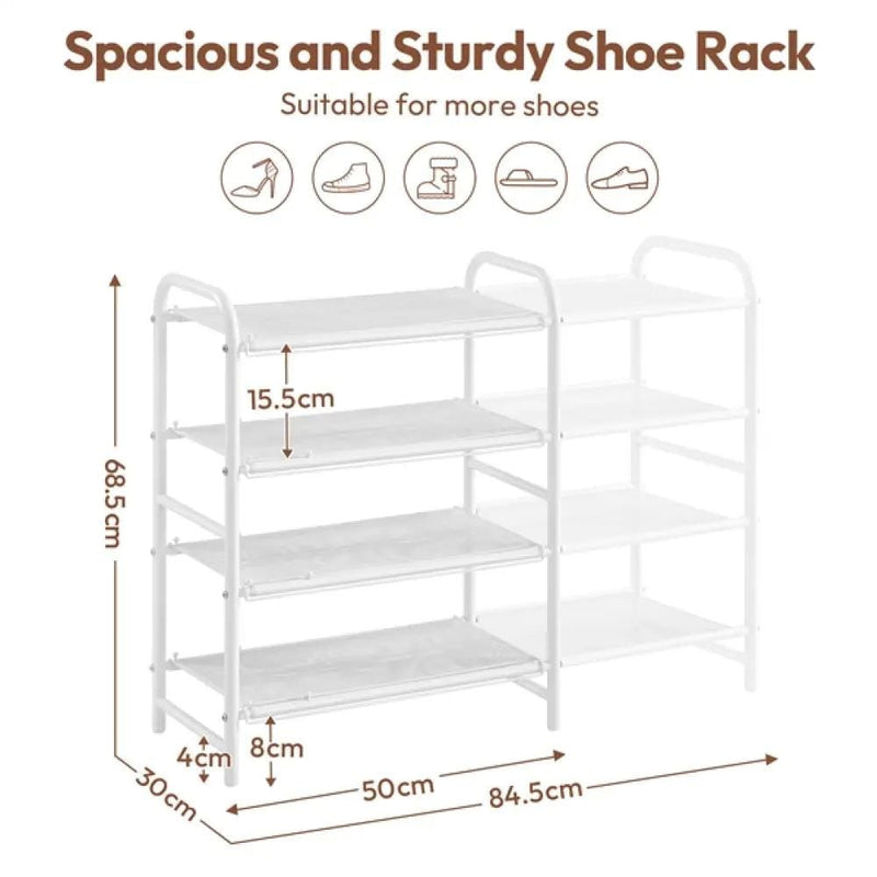 Yaheetech 4 Tier Iron Shoe Rack Organiser 4 Tier Iron Shoe Rack Organiser