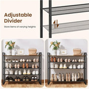 Yaheetech 10-Tier Iron Shoe Rack Organizer 10-Tier Iron Shoe Rack Organizer