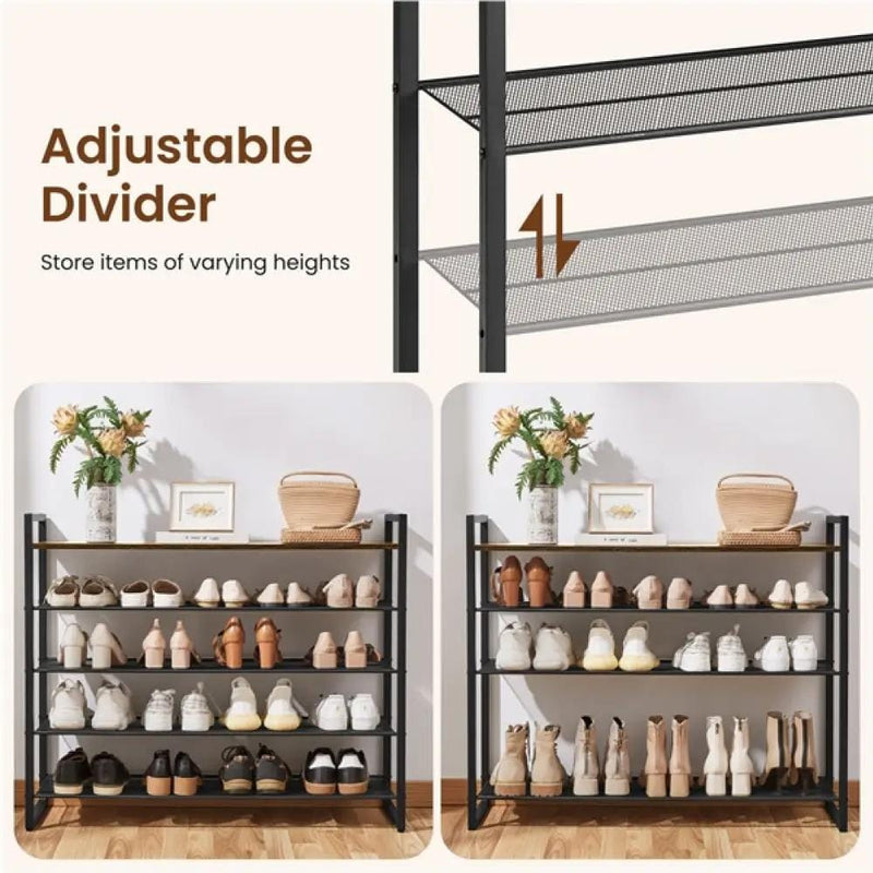 Yaheetech 10-Tier Iron Shoe Rack Organizer 10-Tier Iron Shoe Rack Organizer