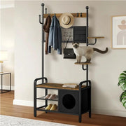 Yaheetech Hall Tree with Cat House Coat Rack Shoe Rack Hall Tree with Cat House Coat Rack Shoe Rack