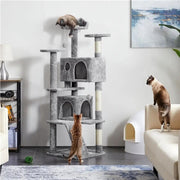 Cat Tree Condo Kitten Tree Tower w/ 2 Condos & 2 Dangling Balls & 3 Scratching Posts – view 8