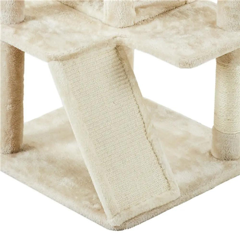 Cat Tree Condo Kitten Tree Tower w/ 2 Condos & Dangling Ball & Round Platform & Ladder – view 8