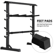 3 Tier Dumbbell Barbell Rack Weight Plate/Bar Storage Holder – view 8