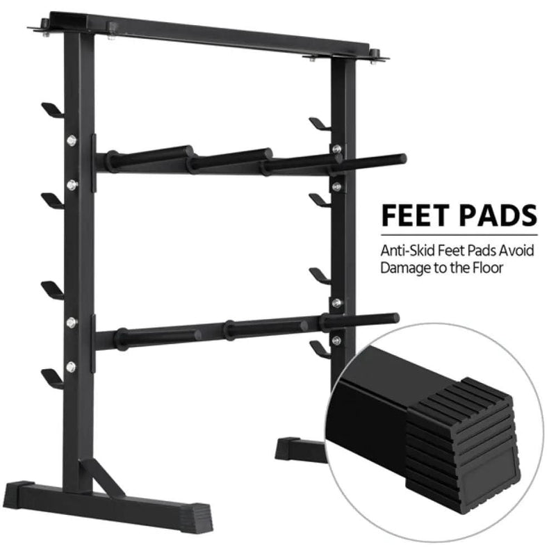 3 Tier Dumbbell Barbell Rack Weight Plate/Bar Storage Holder – view 8