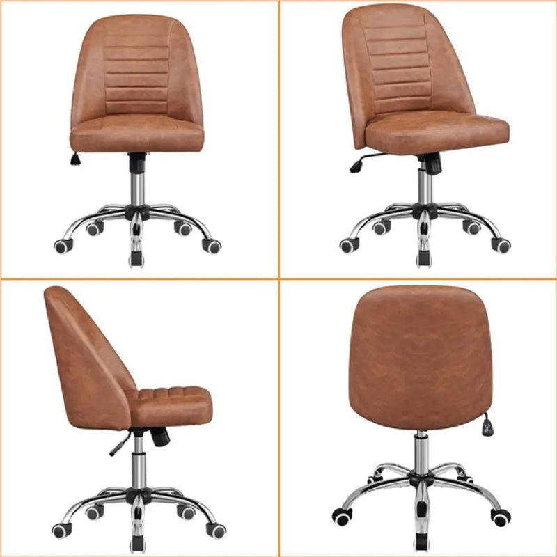 Yaheetech Faux Leather Mid Back Home Office Desk Chair Faux Leather Mid Back Home Office Desk Chair