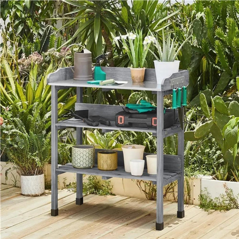 Yaheetech 3-layer Outdoor Potting Bench Gardening Table 3-layer Outdoor Potting Bench Gardening Table