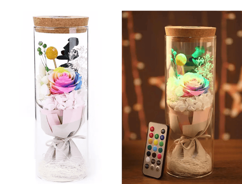 salelink.co.nz Unbranded Rose LED Light Romantic Rose LED Light in Glass Cover Night Light