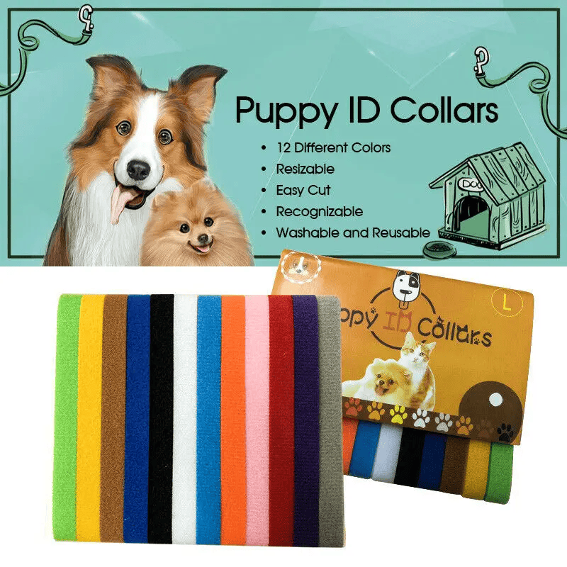 salelink.co.nz Unbranded 12 Colours Pet Whelping ID Collar Bands 12 Colors Whelping ID Collar Bands for Pets