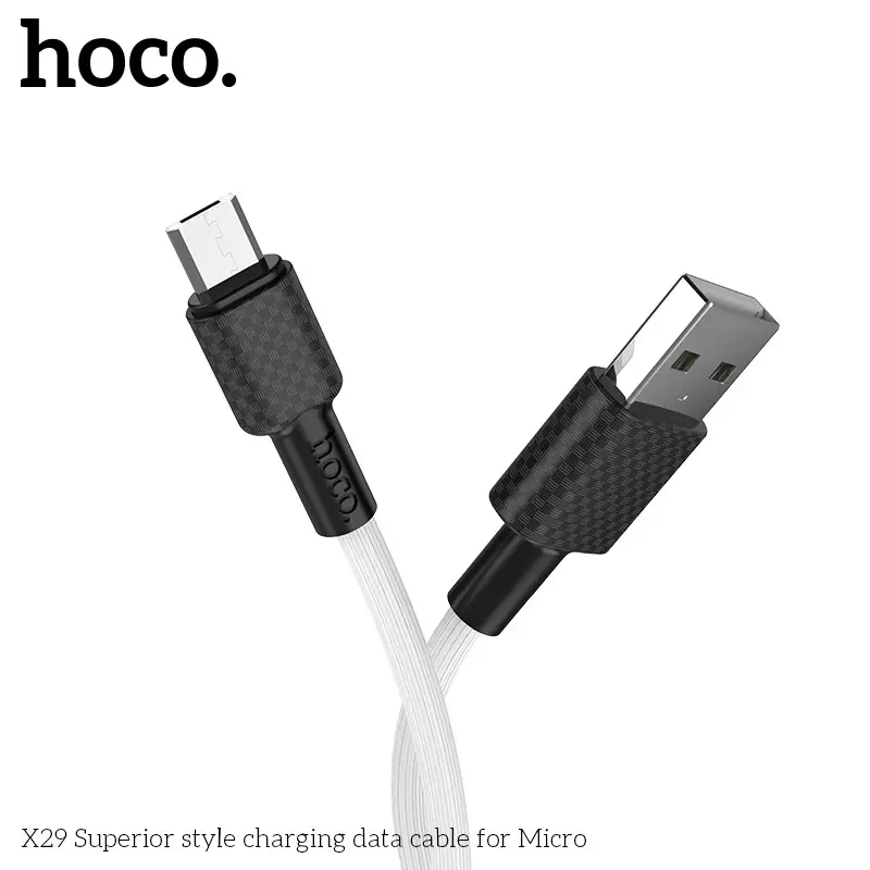 HOCO X29 Micro USB Cable With Smart IC Quick Charge 2.1A White – view 4